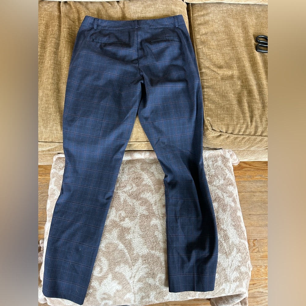 Banana Republic Navy Plaid Dress Pants size 4